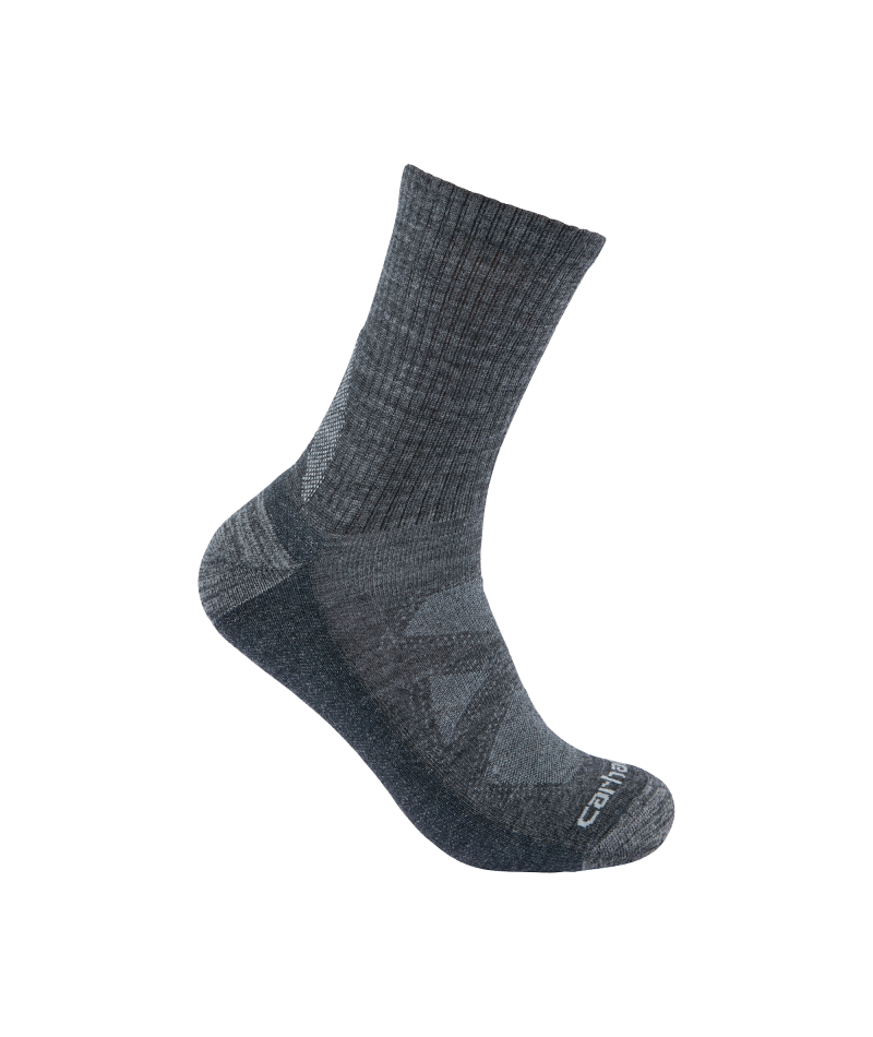 Men's Midweight Merino Wool Blend Short Crew Sock CRH-Carbon Heather | Carhartt SS9730M