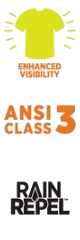 Enhanced Visibility, ANSI Class 3, RainRepel Technology