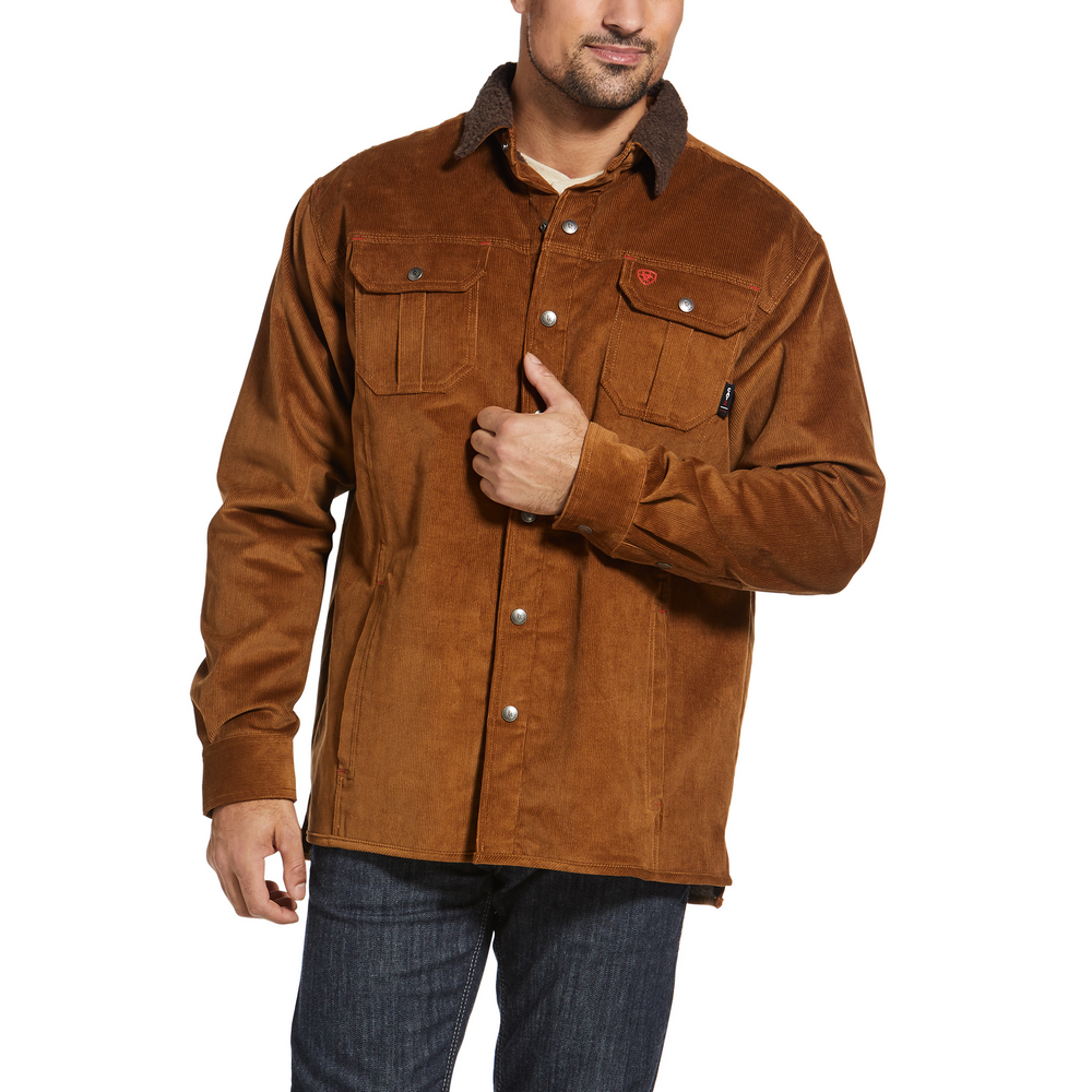 Men's FR Sherpa Lined Corduroy Shirt Jacket