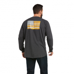 REBAR COTTON-STRONG BRAND FLAG LONG-SLEEVE T-SHIRT