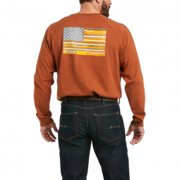 REBAR COTTON-STRONG BRAND FLAG LONG-SLEEVE TEE