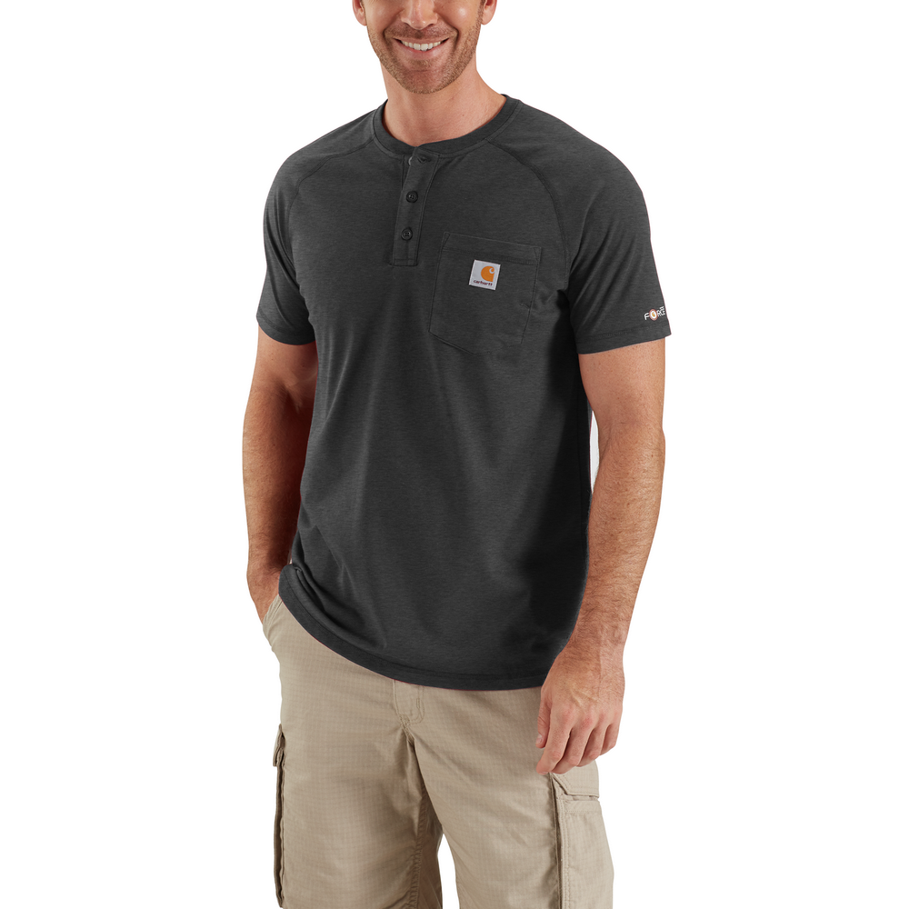 Details about   Carhartt Men's Force Delmont Short Sleeve Henley T-Shirt Regular and Big & Tall 