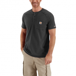 FORCE COTTON DELMONT SHORT SLEEVE HENLEY RELAXED FIT