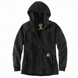 Carhartt Jacket: Women's 104292 BLK Black Duck Sherpa Lined Washed Jacket