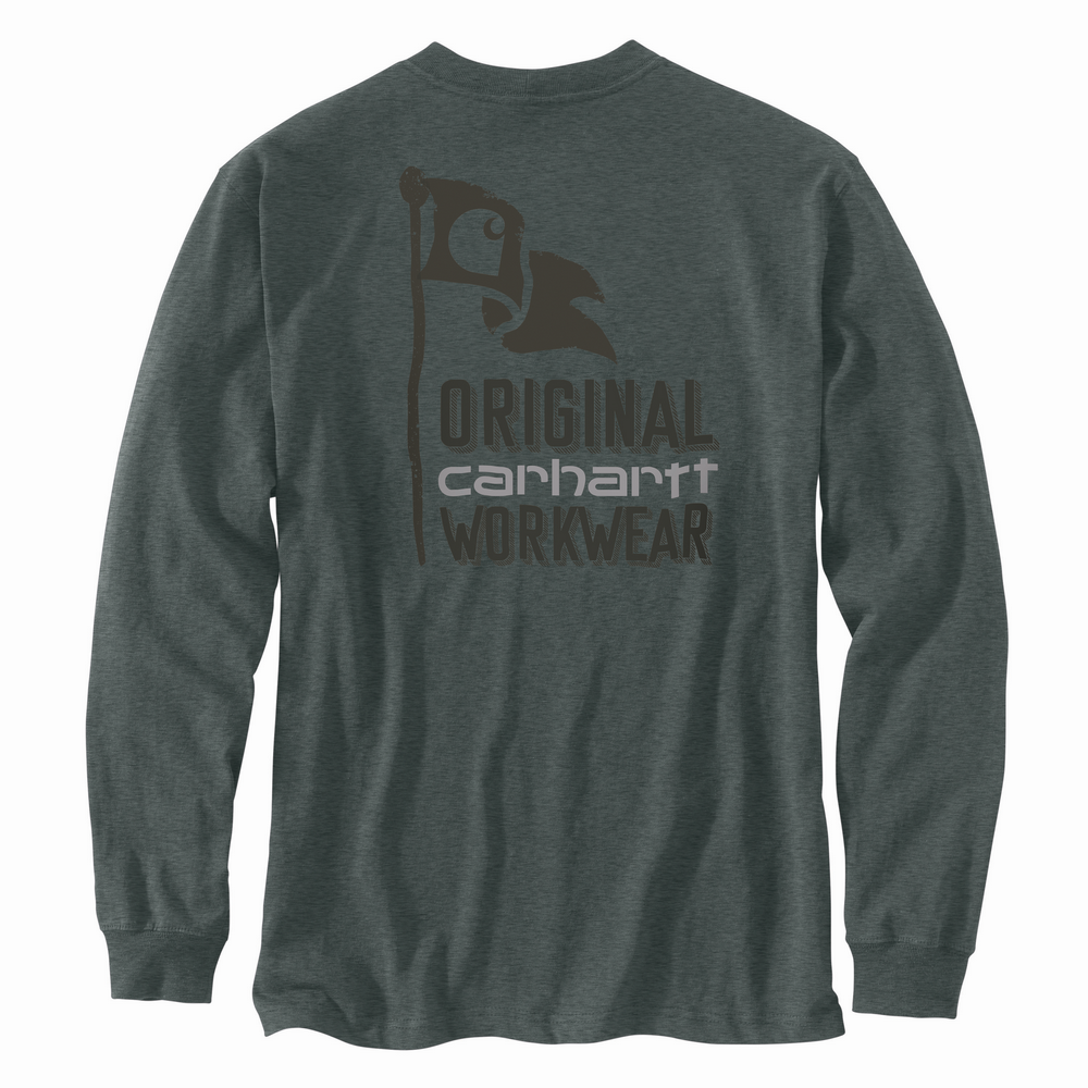 Men's Loose Fit Long-Sleeve Flag T-Shirt | Carhartt 104889