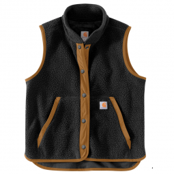 RELAXED FIT FLEECE SNAP FRONT VEST