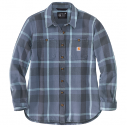 LOOSE FIT HEAVYWEIGHT TWILL PLAID SHIRT