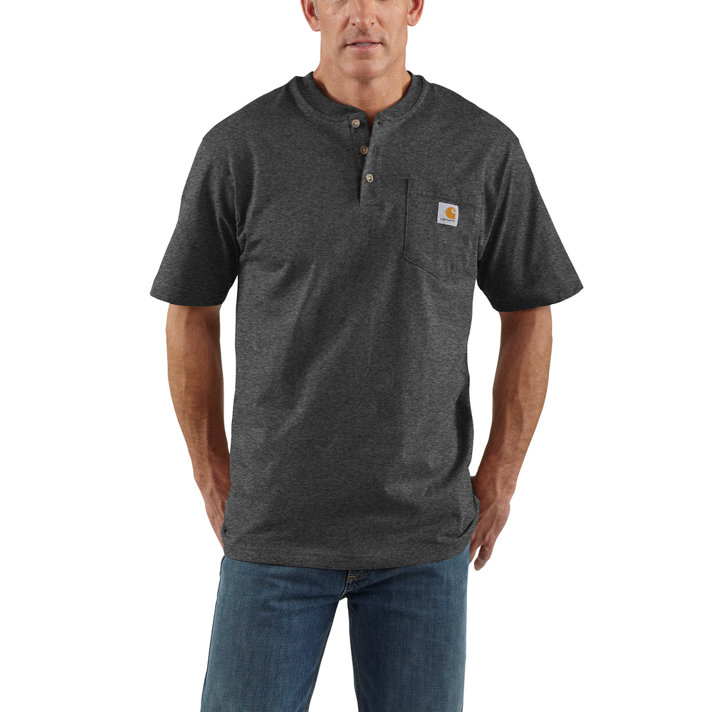 Regular and Big & Tall Sizes Carhartt Men's Workwear Pocket Henley Shirt 
